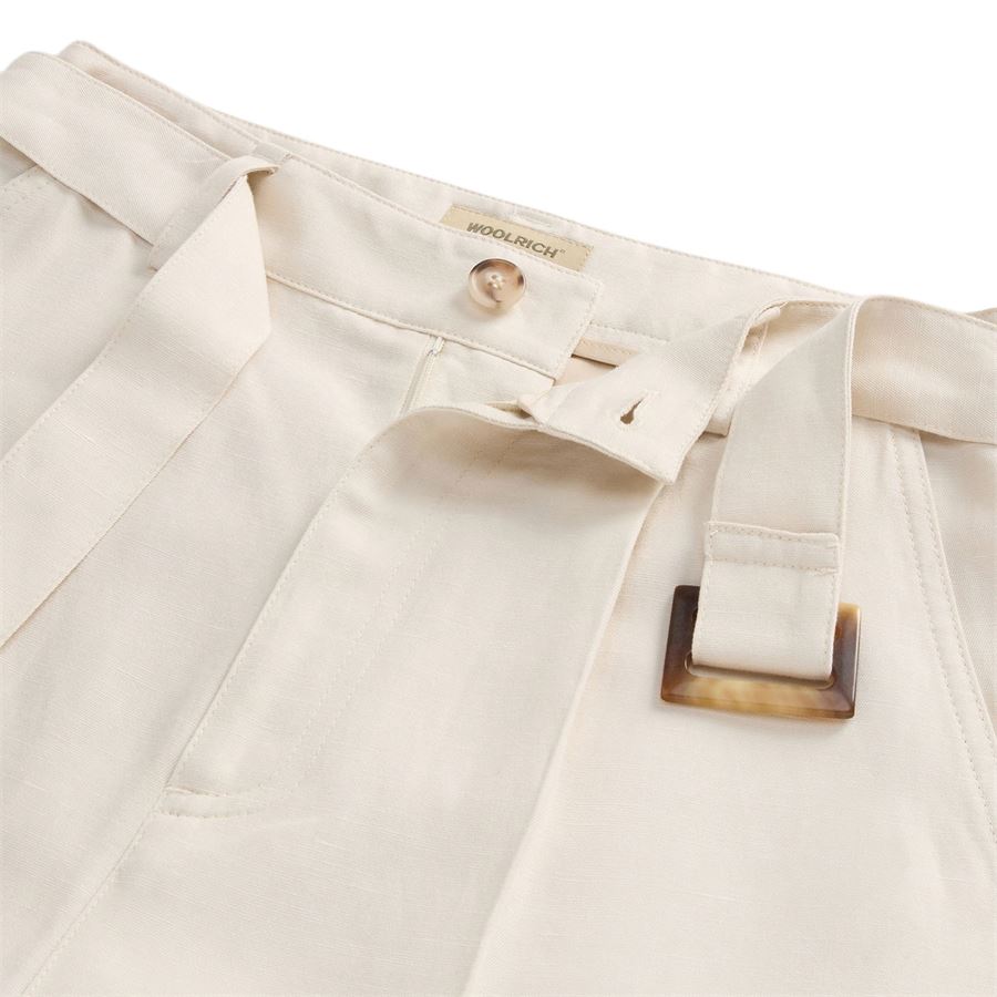Bermuda in misto lino tinti in capo da donna Woolrich | CFWWSH00438867